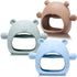 Chumia 3 Pack Baby Teether Toys for Babies 0-6 Months, Silicone Anti Dropping Hand Teether Pacifiers