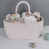 Baby Diaper Caddy Organizer - Cotton Rope Nursery Storage Bin for Changing Table, Portable Tote Bag for Newborn