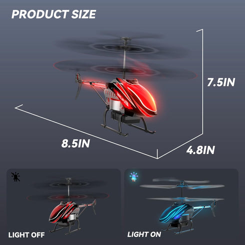 BUSSGO 30Mins Flight(2 7+1 RC Helicopter, Remote Control Helicopter for Kids with Batteries), LED Light Modes, Altitude