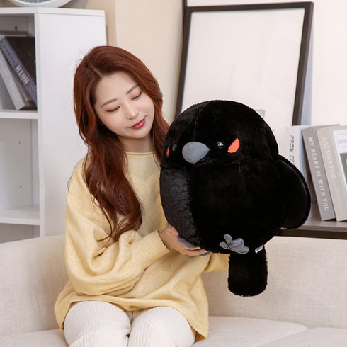 XIYUAN 17.8inch Sparrow Plush Toy Large Fat Bird Plushie Doll Cute Ball Soft Throw Pillow Funny Animal Form Plush