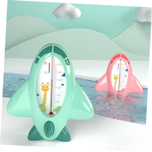 Swimming Bath Thermometer in Cartoon Plane Shape PP Material Water Temperature Monitor for Bathtub Pool and Fish Tank
