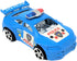 Colorful Mini Police Toy Cars (12 Pack) (3") in Blue, Red, Black, and White, Plastic Winding Pull Back Racers