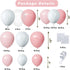 124pcs 16ft Pink and White Balloons Arch Kit, Light Pink White Transparent Balloons with Tape Strip & Dot Glue