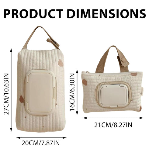 Generic Embroidered Bear Stroller Wet Wipe Pouches,Stylish Bear Embroidery Wet Wipe Pouches,Portable Baby Wipe Holder