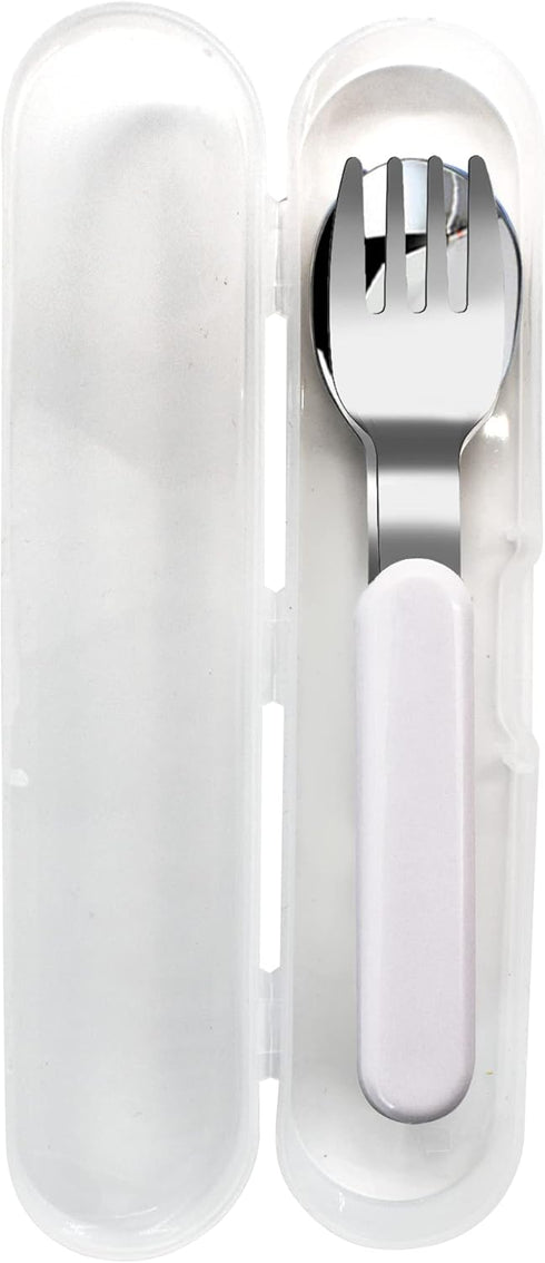 VANRA 2-Piece Children Fork and Spoon Set, 18/10 Stainless Steel Kids Flatware Set with Case for Lunch Box