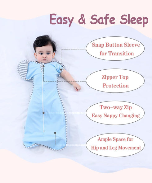 2 Pack Bycc Bynn Sleeping Blanket Sack with High Sleeve,Transitions to Arms-Free Wearable Sleeping Bag for Baby pacify