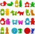 Set 44 FRIMOONY Dough Tools for Kids, Various Plastic Animal Molds, Rolling Pins, for Creative Dough Cutting, Pieces