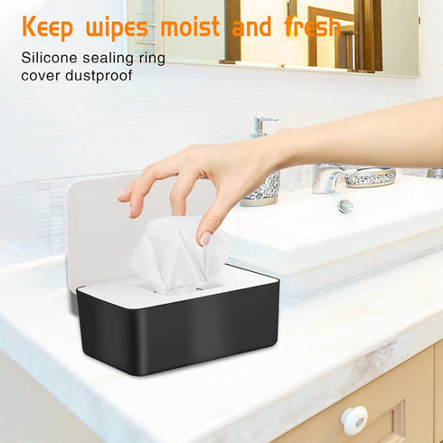 2 Pack Baby Wipe Dispenser, Portable Wet Wipe Pouch, Reusable & Refillable Reusable Travel Wet Wipe Pouch for Bathroom
