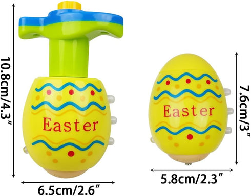 4 Pack Easter Eggs Light Up Spinning Tops with Flashing LED Lights for Kids Easter Basket Stuffers