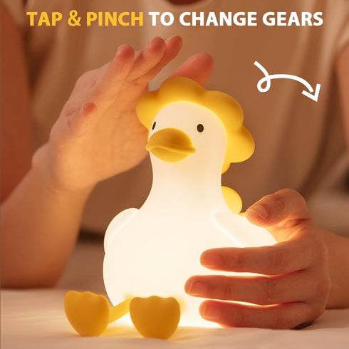 3-Level Dimming Flower Duck Silicone Night Light, Touch Rechargeable Nursing Lamp, Breast Feeding Gift, Baby Child Girl