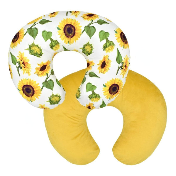 Nursing Pillow Cover Stretchy Pillow Slipcovers for Breastfeeding Moms Two-Sided Design (Sunflower)