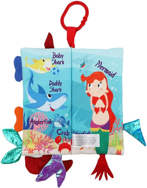 0-6-12-18 bebe mondo Fish Baby Books Toys Months,Touch Feel Crinkle Soft Cloth Books for Babies Infant Newborn, Baby