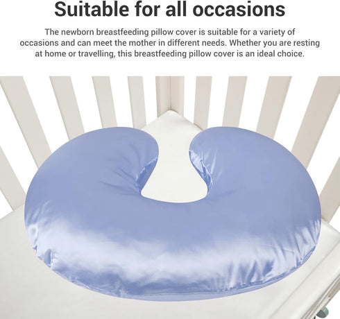 Satin Nursing Pillow Cover Soft Washable Breathable Compatible Skin Friendly Breastfeeding Pillow Slipcover for Feeding