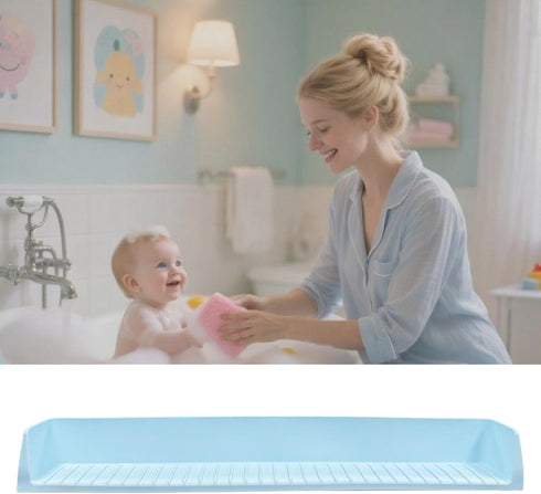 Generic Counter Bath Splash Guard - Silicone Shield Bathroom Accessory | Bath Tub Splash Guard | for Children Sink