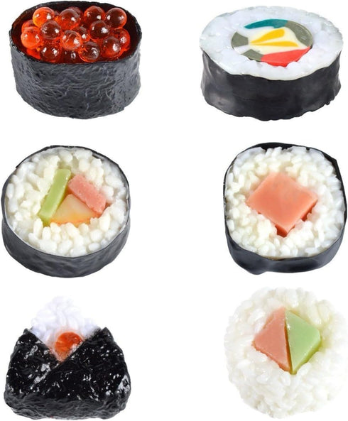 6 Pcs Fake Susi Simulated Onigiri Lifelike Food Model Artificial Lifelike Susi