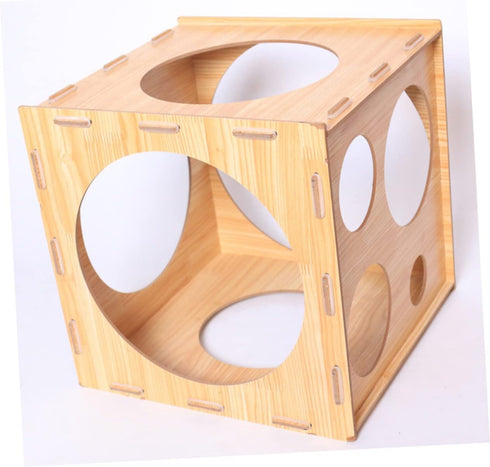 Toyvian Box Balloon Hole Sizer, Collapsible Measuring Tool for DIY Balloon Sizes, Wooden Foldable Measurer