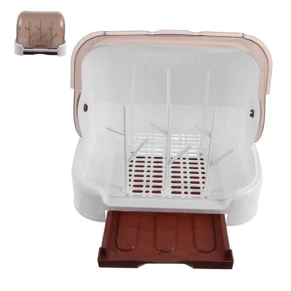 Baby Bottle Drying Rack with Dustproof Cover Compact Space-Saving Design for Kitchen