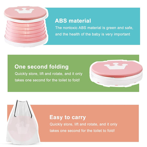 YZNlife Travel Potty for Toddler, Portable,foldable potty seat for toddle,Training Toilet Seat Apply to Seat Emergency