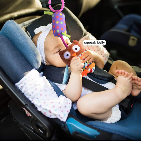 Toys for 0-12 Months - Soft Hanging Crinkle Squeaky Sensory Learning Toy for Infant Newborn Stroller