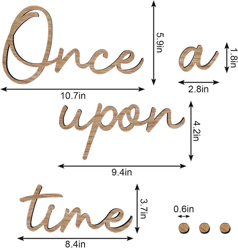 JarThenaAMCS Once Upon a Time Wooden Sign Reading Corner Sign Nursery Wall Decor for Kids Bedroom Bookshelf Home Decor