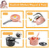 Bruvoalon 32Pcs Kids Play Kitchen Toys Set, Pretend Cooking Playset with Pots, Pans, Utensils, Foods