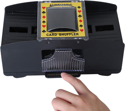Card Shuffler 2/4/6 Deck, Automatic Electric Playing Card Shuffler, Battery Operated for Family Party Games