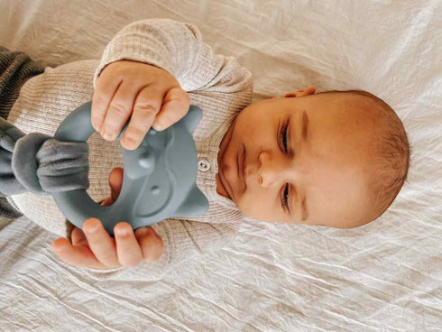 Mary Meyer Teething Toys Leika Silicone Baby Teether, 9-Inches, Little Raccoon for Babies 0-12 Months