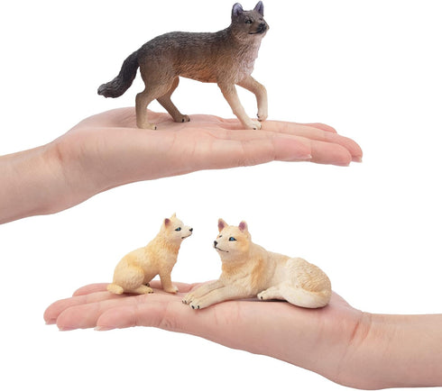 8PCS Toymany Wolf Figures Forest Animals Toy Figurines - Realistic Jungle Zoo Animal FigurinesEducational Toy Cake