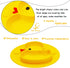 Linowos Silicone Divided Toddler Plates - Portable Non-Slip Suction Plates for Children, BPA Free (Duck-Yellow)
