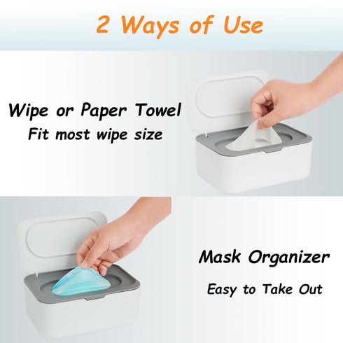 Wipes Dispenser, Wipe Holder for Baby & Adult, Seposeve Refillable Baby Wipe Container, Keeps Wipes Clean. Non-Slip