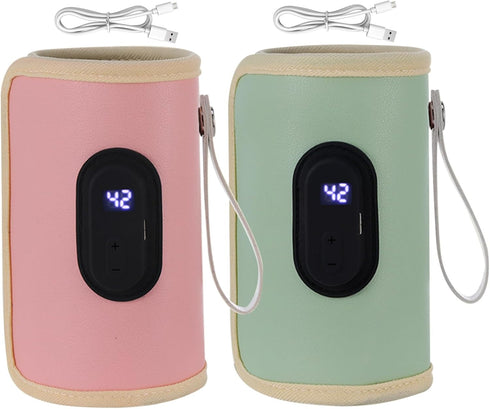 BEAHING 18W, Portable Bottle Warmer, Baby Bottle Warmer Travel Bottle Warmer Temperature Adjustable USB Baby Bottle