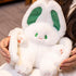 PEACH CAT Cute Bat Bunny Plush Pillow, Kawaii Rabbit Stuffed Animal for Kids, White 9"