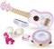 Kids Guitar for Girls, Wooden Musical Instruments Toys with Ukulele, Tambourine, Maracas,