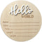 Ycfish Baby Announcement Sign, 5.9 Inch Wooden Hello World Newborn Sign Birth Announcement
