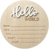 Ycfish Baby Announcement Sign, 5.9 Inch Wooden Hello World Newborn Sign Birth Announcement