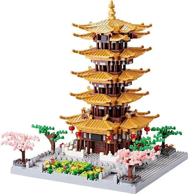 Chinese Architecture Ancient Famous Collectible Micro Building Blocks Set for Adults, 2200PCS Creative Model - Yellow