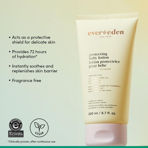 6.7 oz. Evereden Protecting Baby Lotion for Newborn | Lightweight & Non-Greasy Toddler Lotion | Clean & Gentle Baby