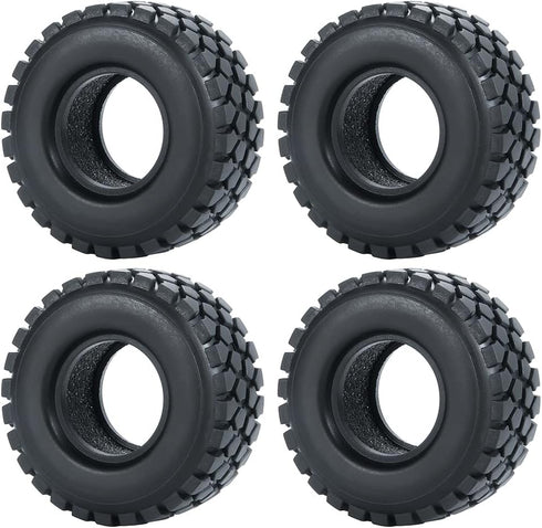 RCLIONS 4pcs Rubber Micro 1" RC Wheel Tyres Tires with Foam Insert for All 1/24 Axial SCX24 AXI00001,AXI00002,AXI90081 Deadbolt RC Crawler Truck Car (54mm)