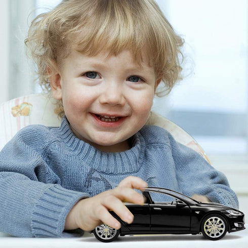 Toy Car Model S Alloy Pull Back Vehicles 1/32 Scale for Toddlers Kids (Black)