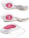 doddl Toddler Utensils, Ergonomic Fork Spoon and Knife Set for Self Feeding, Stainless Steel for 1-3 Year Olds (Magenta)
