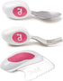 doddl Toddler Utensils, Ergonomic Fork Spoon and Knife Set for Self Feeding, Stainless Steel for 1-3 Year Olds (Magenta)