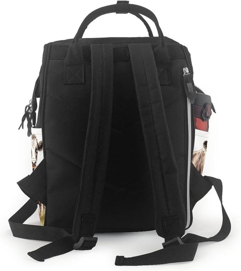 DWVTSLH Backpack Mummy Backpack Cow Painting Diaper Bag Multifunction Nappy Bags Waterproof Large Capacity Travel