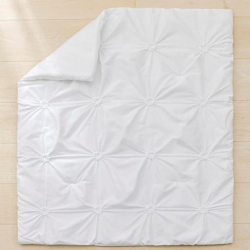 3-Piece Set Pinch PINNKKU Crib Bedding for Boy Girls, Includes Crib Skirt, Blanket and Sheet, Baby Bedding, Pintuck