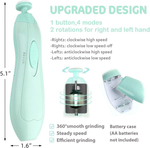 Baby Nail Trimmer Electric Nail File, 20 in 1 Safe Nail Filer Grinder Kit for Newborn Infant Toddler Kids or Adults