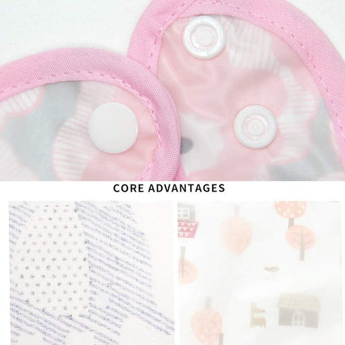 Waterproof Baby Bib Infant with Snaps - Fits Baby & Toddler 6-24 Months, 4pcs (Floral Bunny Fish)