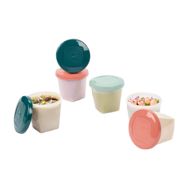 Babymoov Biosourced Food Storage Containers - BPA Free Bowls with Leak Proof Lids for Baby Food or Snacks