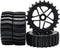 JIUWU 4pcs Beach Desert Snow Tires and Wheels, Hex 17mm, 1:8 RC Off Road Buggy Baja