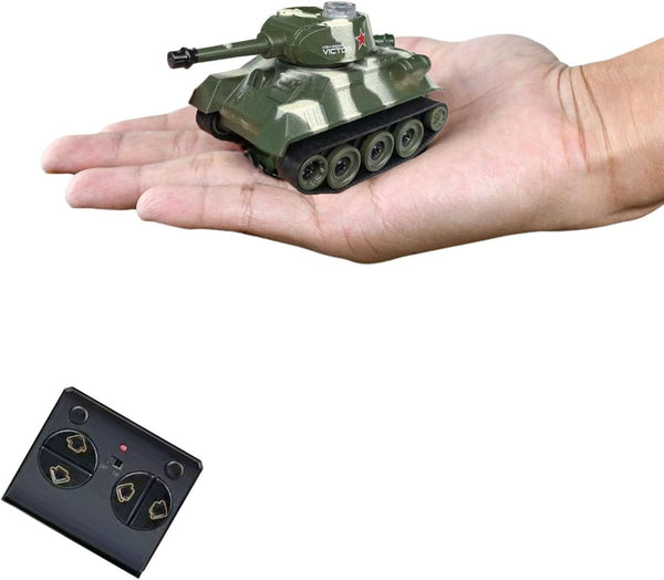 Ouhgnoh Mini WWII Gray German Tiger RC Tank Toy 1/72 Scale Model Electronic