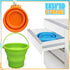 LNCOJOLM Summer Collapsible Bucket Sandbox Kit Toys for Kids, Foldable Bucket Multi Purpose Sand Pail for Garden