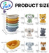 Auvitaya Baby Bath Toy Stackable Infant Bathtub Toys Stacking Floating Boat Train with Animal Finger Puppets Bath Toy
